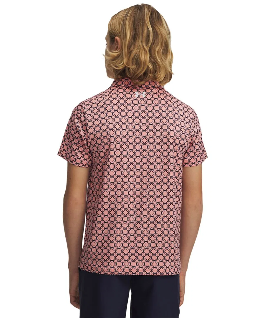 Детская поло-рубашка с принтом Matchplay Printed Under Armour, Posh Pink — фото 3