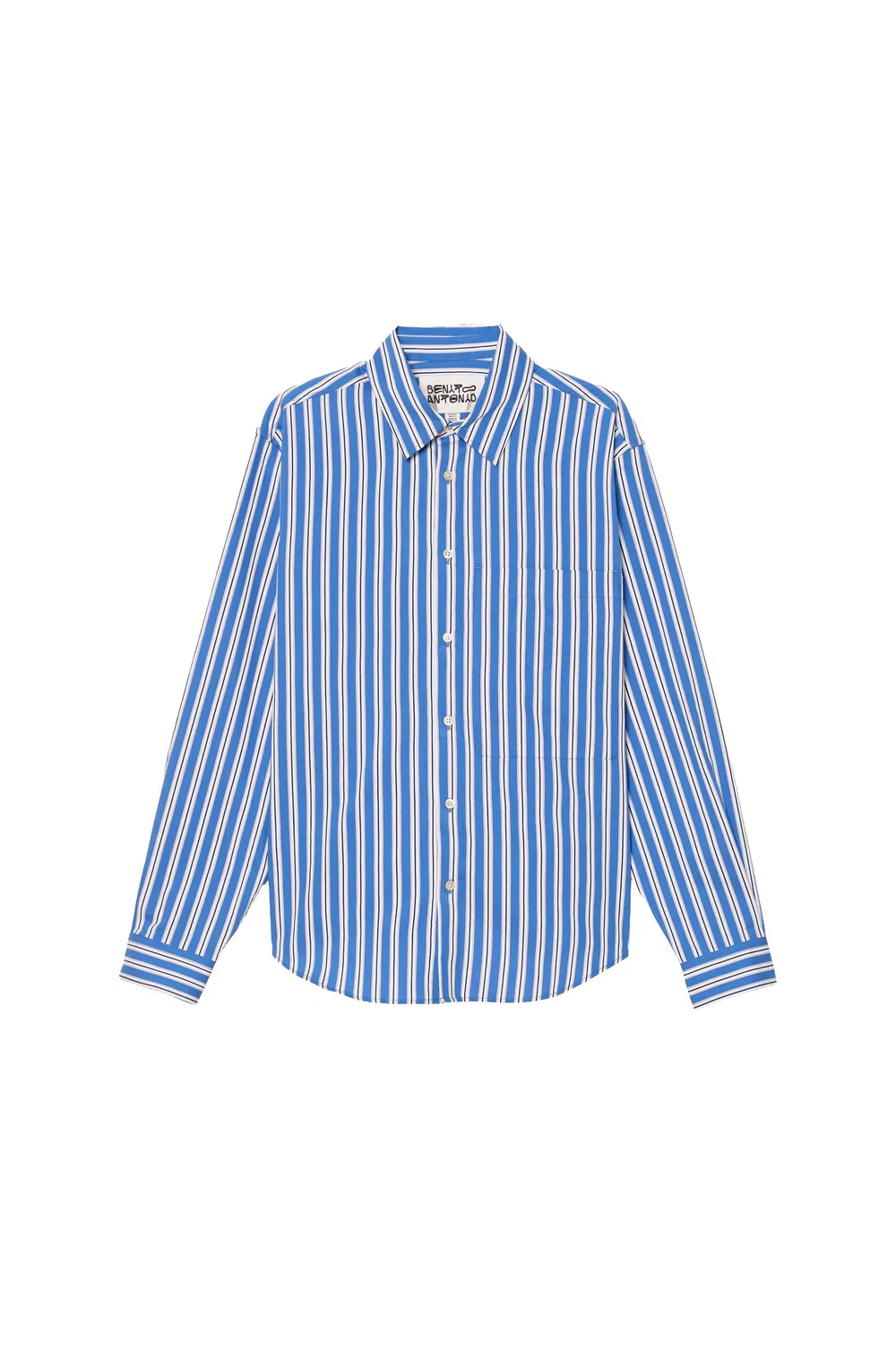 Рубашка в полоску свободного кроя ZARA, Blue/Indigo — фото 3