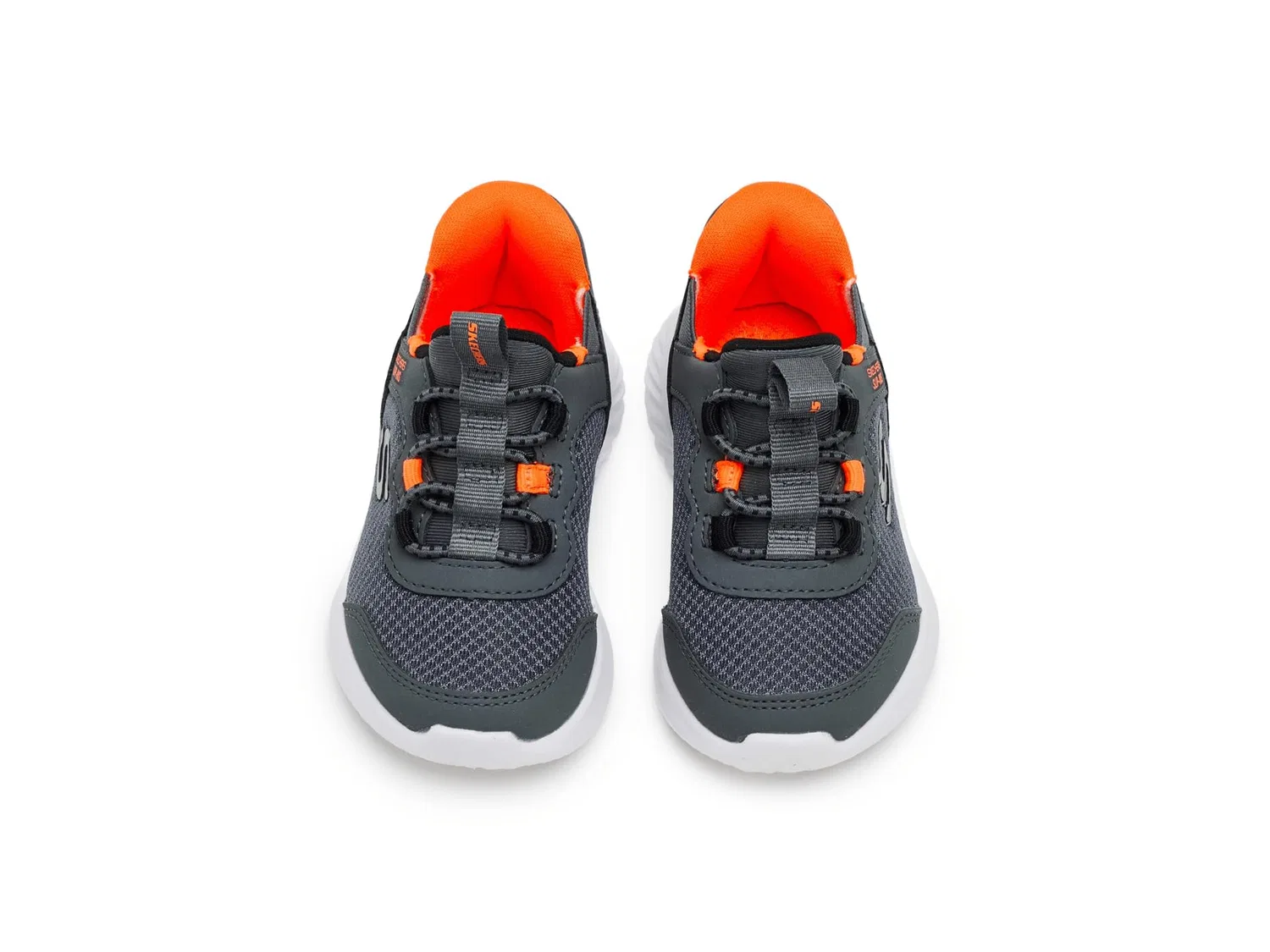 Детские кроссовки для мальчиков с принтом Bounder - Brisk-burst Skechers, Anthracite Orange — фото 2
