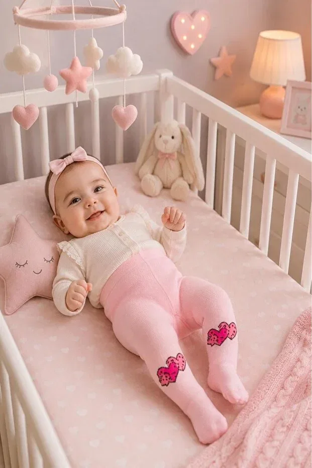 Детские колготки для девочек с принтом 3 шт Lakoren, Pink — фото 2
