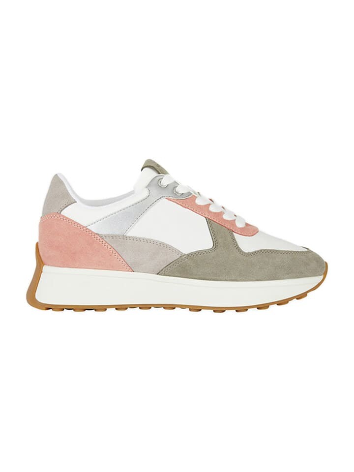 

Кроссовки на шнуровке Geox, цвет khaki/rosa