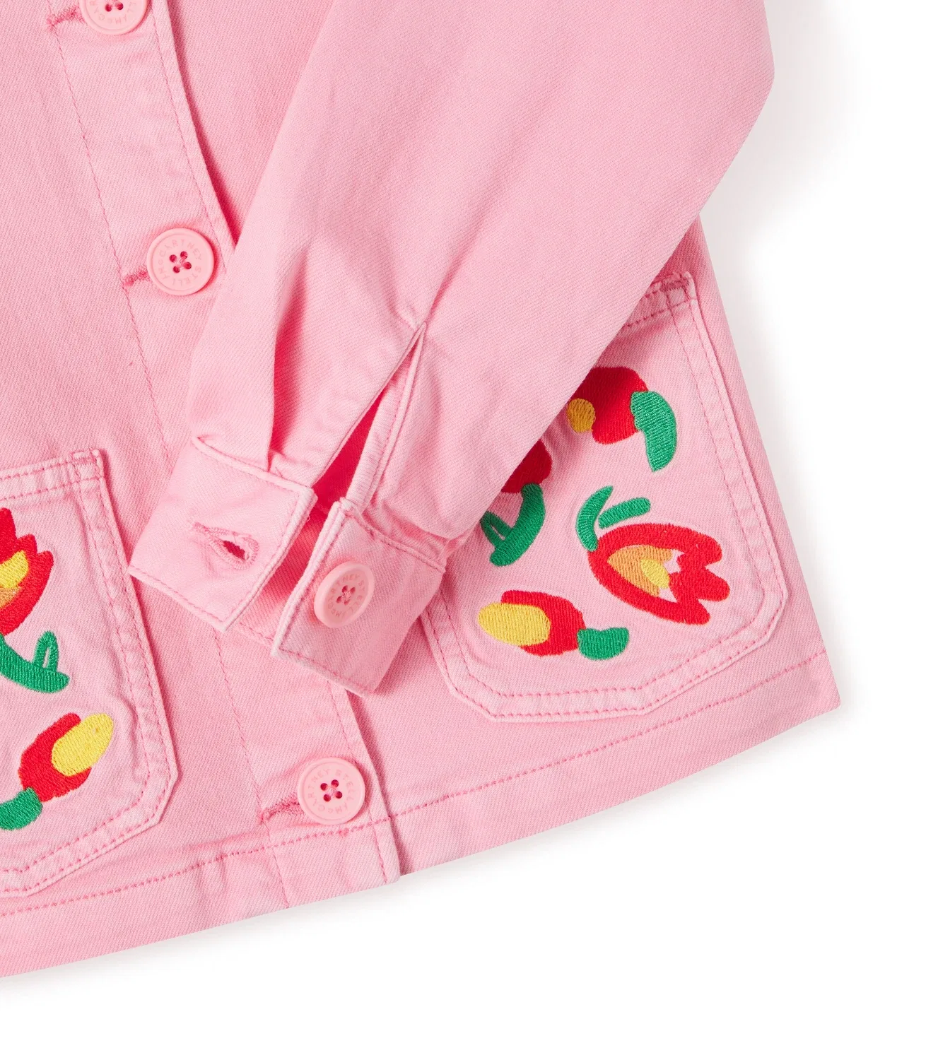 Джинсовая куртка с вышивкой, Stella Mccartney Kids, розовый — фото 4