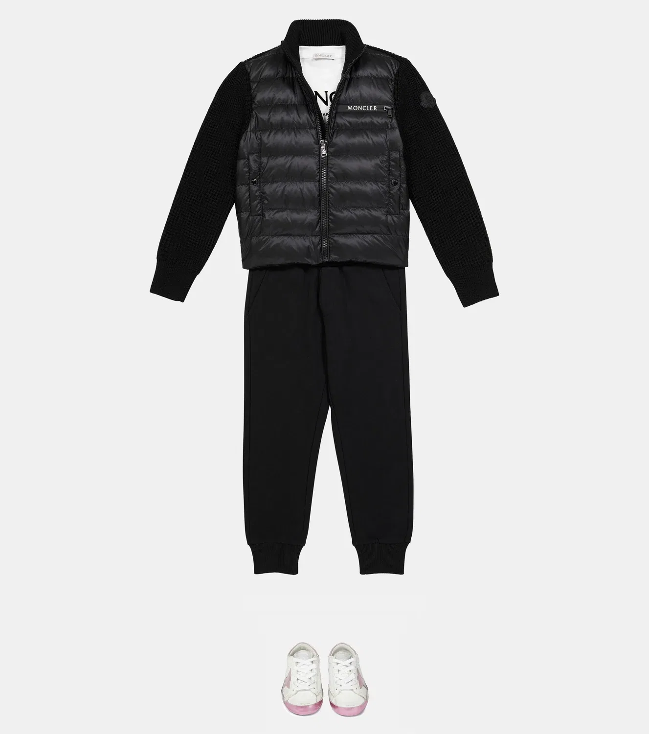 Утепленная пуховая куртка Moncler Enfant, черный — фото 2