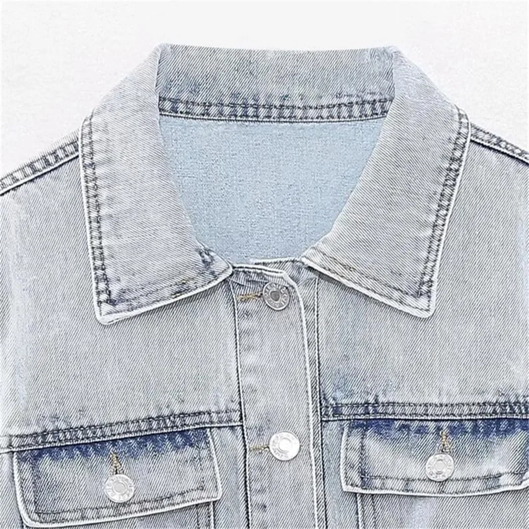 Женское джинсовое платье с поясом Casual Denim Dress, Blue — фото 4