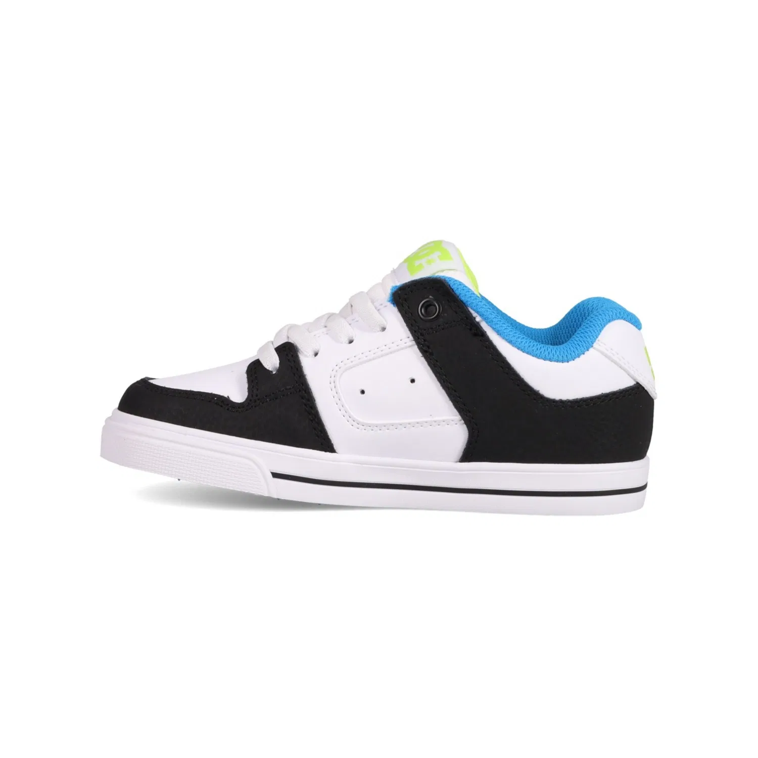 Детские кроссовки с эластичными шнурками DC Shoes, Black/Blue/Lime — фото 3