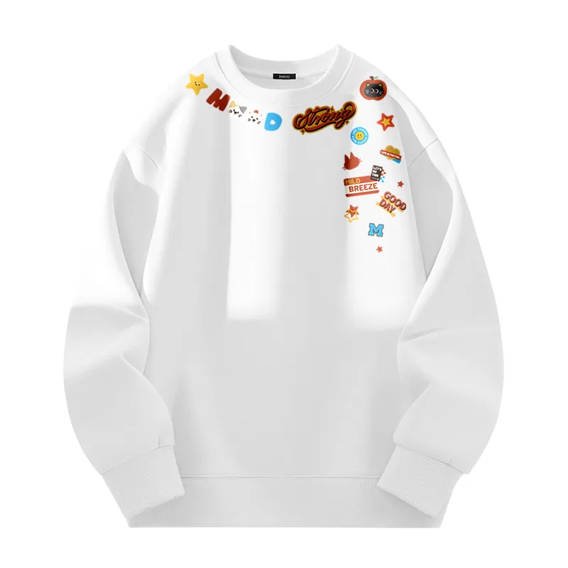 Детский свитшот с принтом MINISO, Spring Fall Heavyweight White (MB Large American Amusement Park)