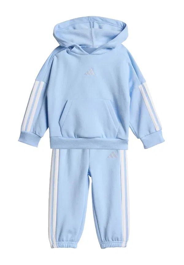 Костюм из футера с капюшоном Adidas Originals Glow Blue White, белый/голубой