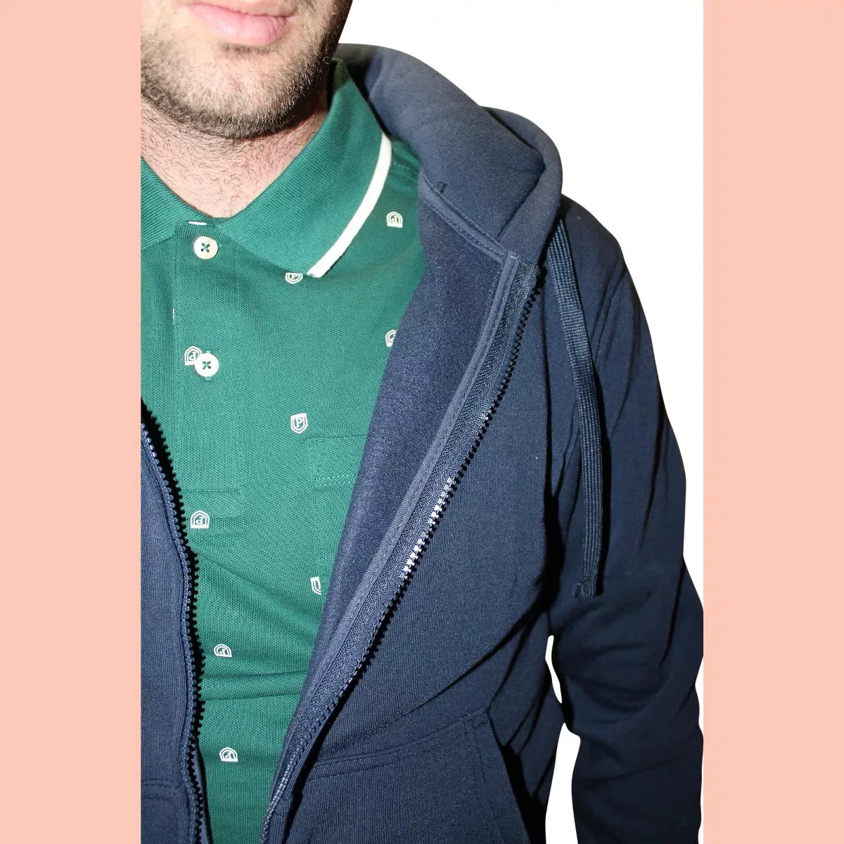 Мужская худи на молнии из флиса U.S. Polo Assn., Classic Navy — фото 4