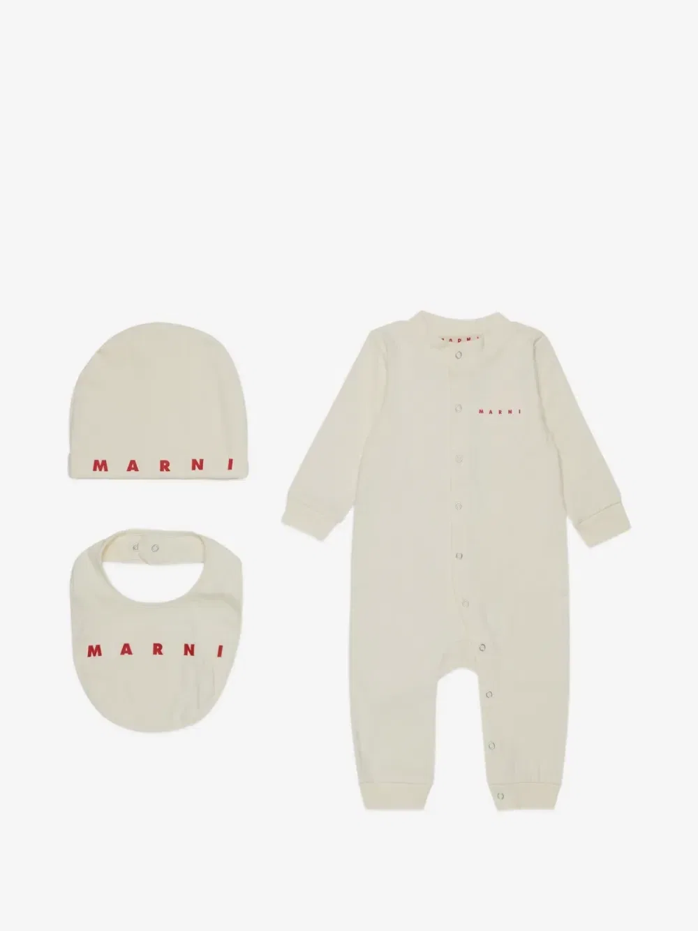 Комплект для новорожденного с логотипом Marni Kids, бежевый