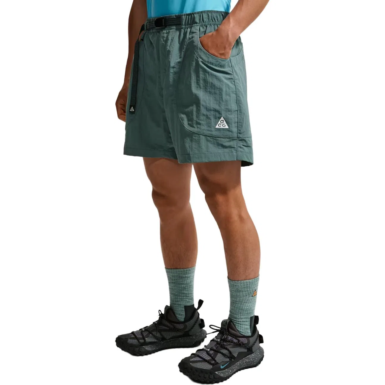 Шорты повседневные ACG для мужчин, цвет Mineral Slate/Black Spruce/Black/Peak White, средней посадки Nike