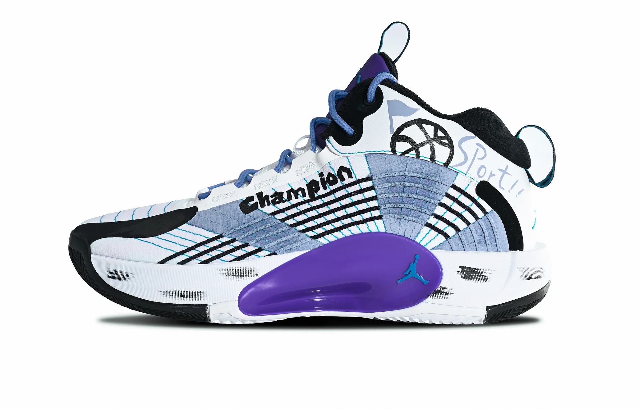 

Кастомизированные кроссовки Jordan Jumpman 2021 Basketball Mid-top Men's, синий