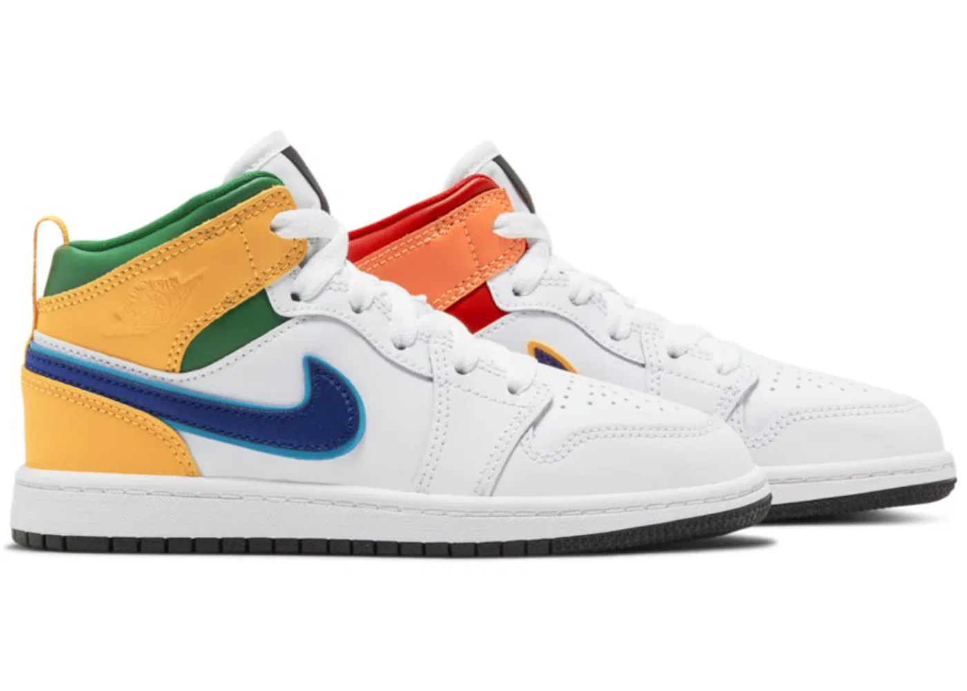 Детские кроссовки Lifestyle Jordan 1 Mid White Court Purple Teal Jordan, White/Total Orange/University Red/Court Purple