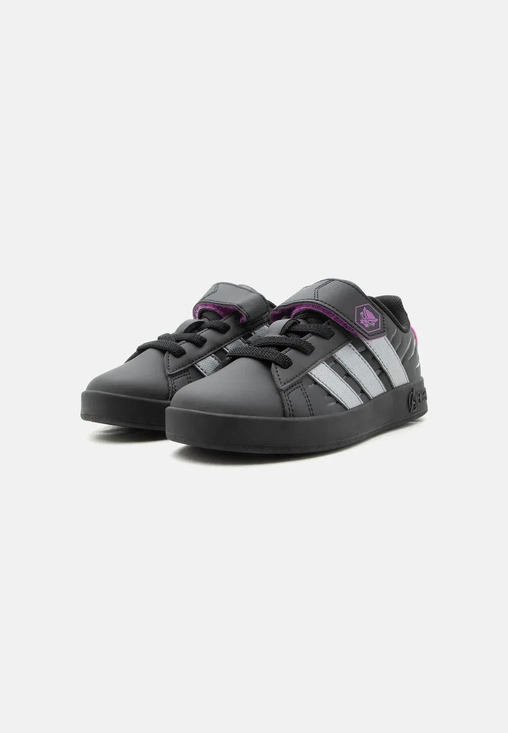Кроссовки Grand Court Avengers унисекс Adidas Performance, Core Black/Iron Metallic/Purple Burst — фото 2