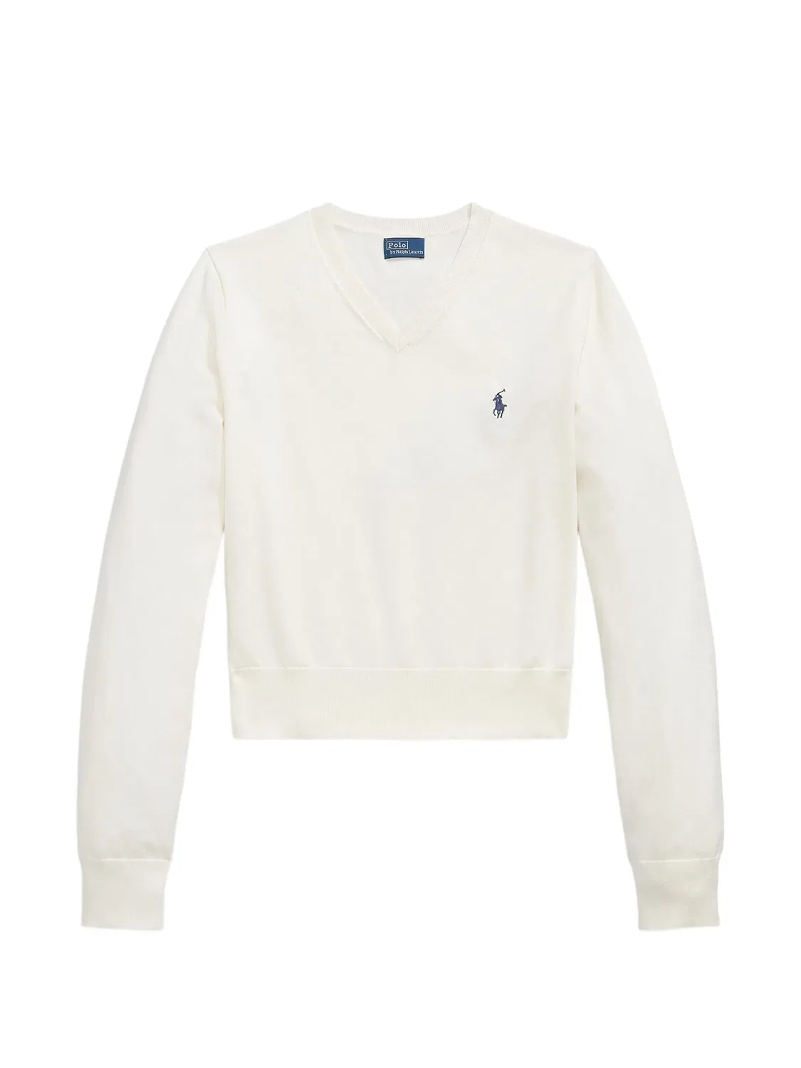 Джемпер с V-образным вырезом из хлопка Polo Ralph Lauren, нейтральные