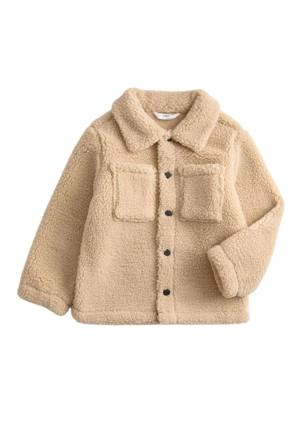 Куртка из флиса Borg с подкладкой из флиса Marks & Spencer, Neutral