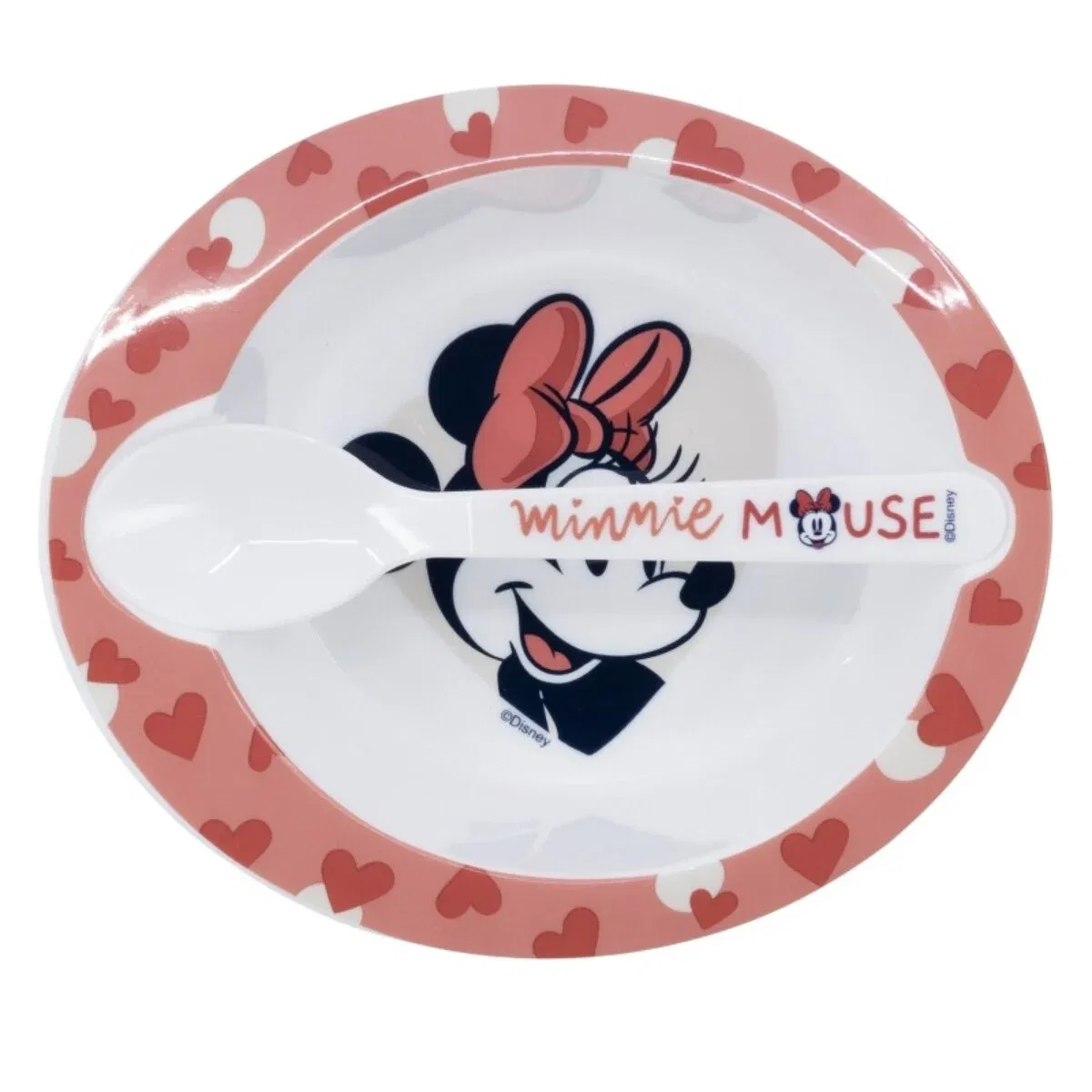 Набор детской посуды с ложкой и миской Minnie Mouse Disney Minnie Mouse, розовый — фото 2