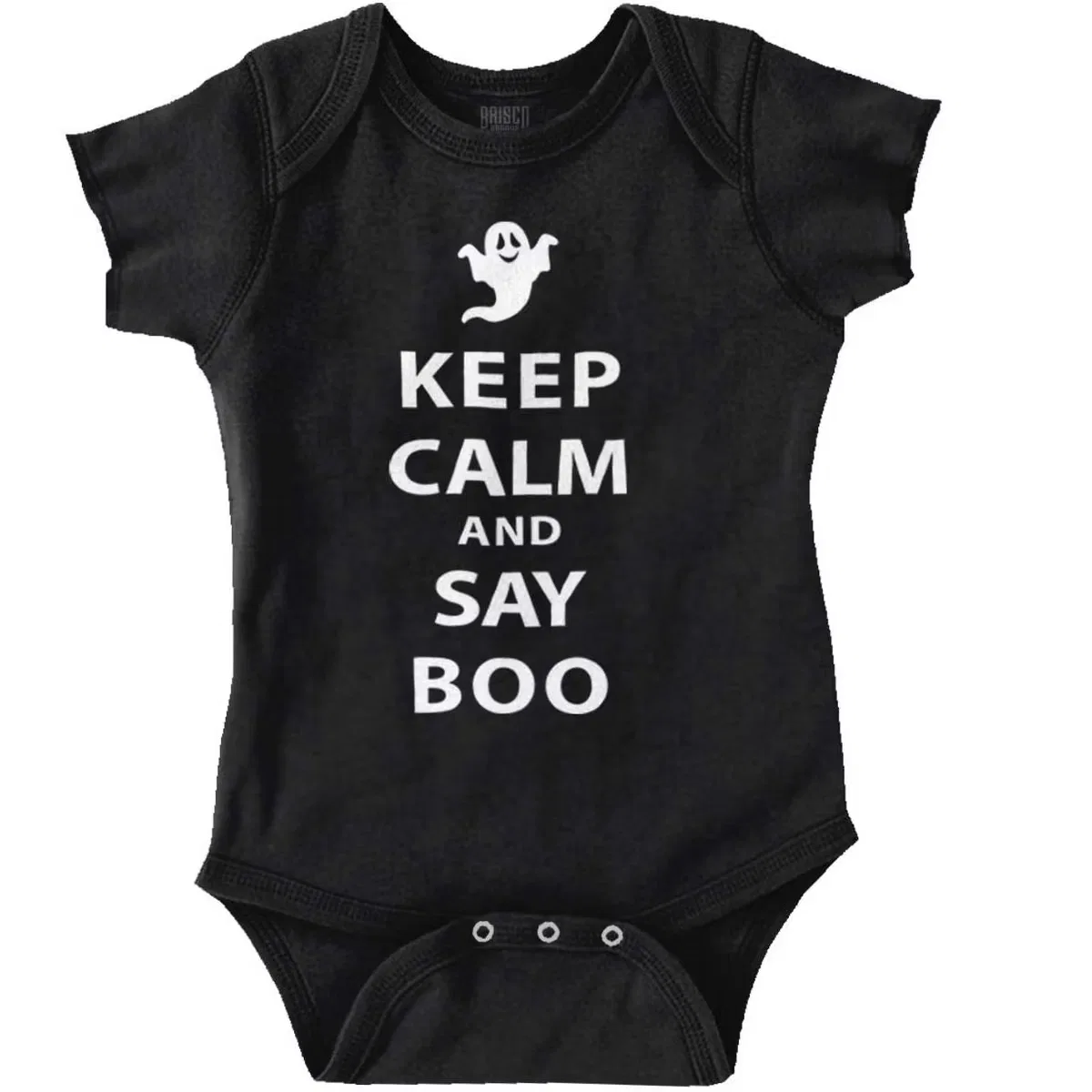 Боди-комбинезон с коротким рукавом с принтом Keep Calm and Say Boo Brisco Brands, Orange