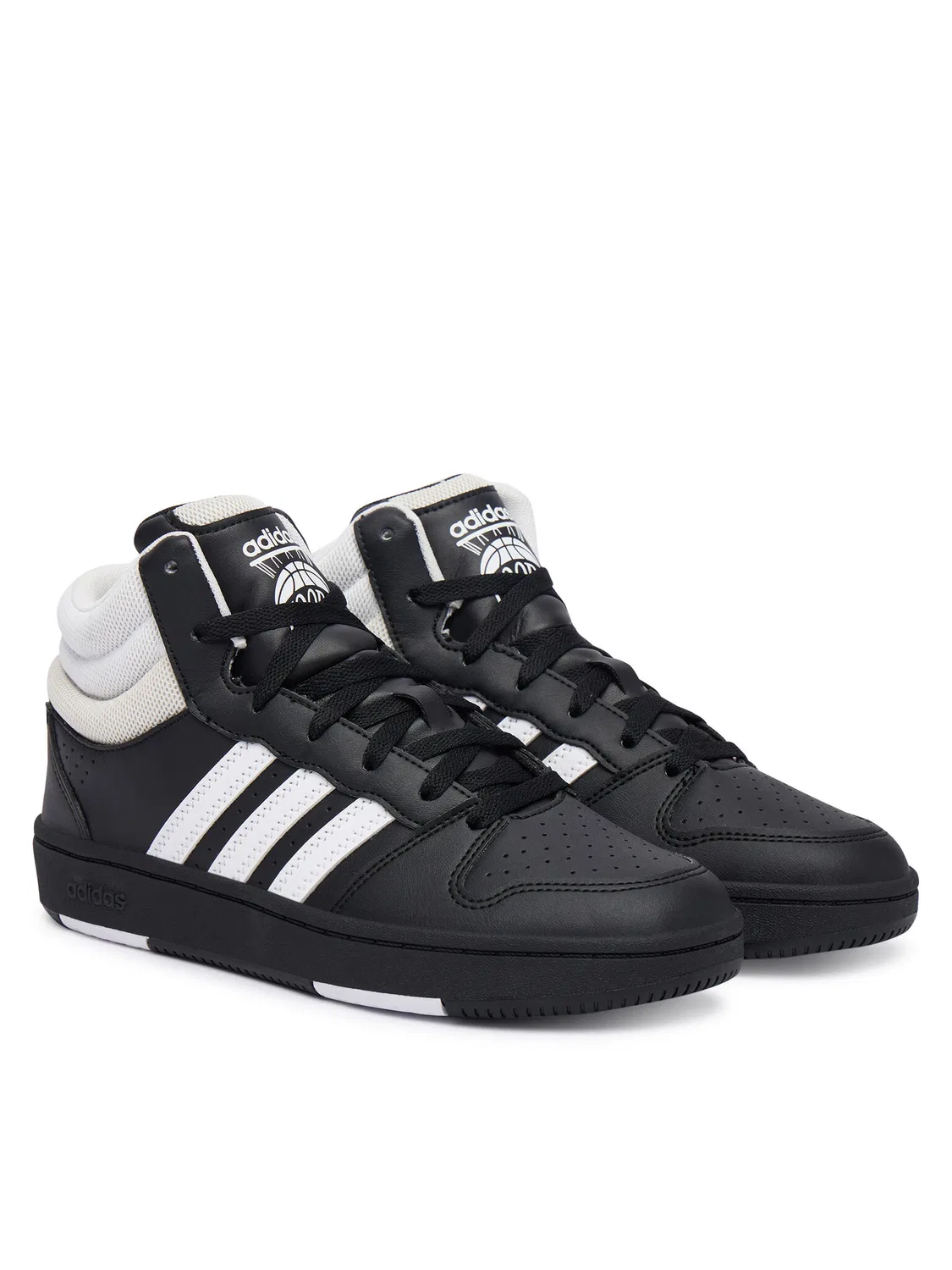 Кроссовки для мальчика Hoops Mid Classic Shoes Adidas, черный — фото 2