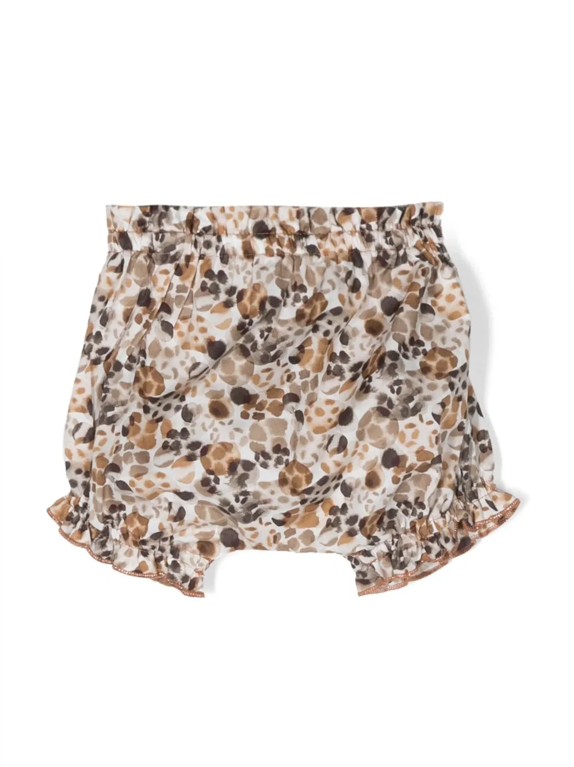 Шорты с рюшами и графическим принтом Zhoe & Tobiah, коричневый — фото 3