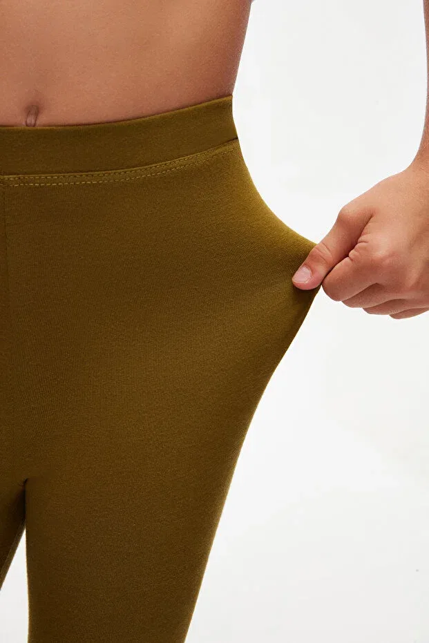 Детские леггинсы для девочек хлопковые Basics Lovetti, Nutria — фото 3