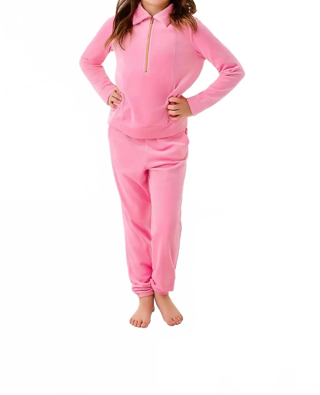Детский свитшот для девочек с длинным рукавом и молнией Mini Eleni Velour Lilly Pulitzer, Confetti Pink