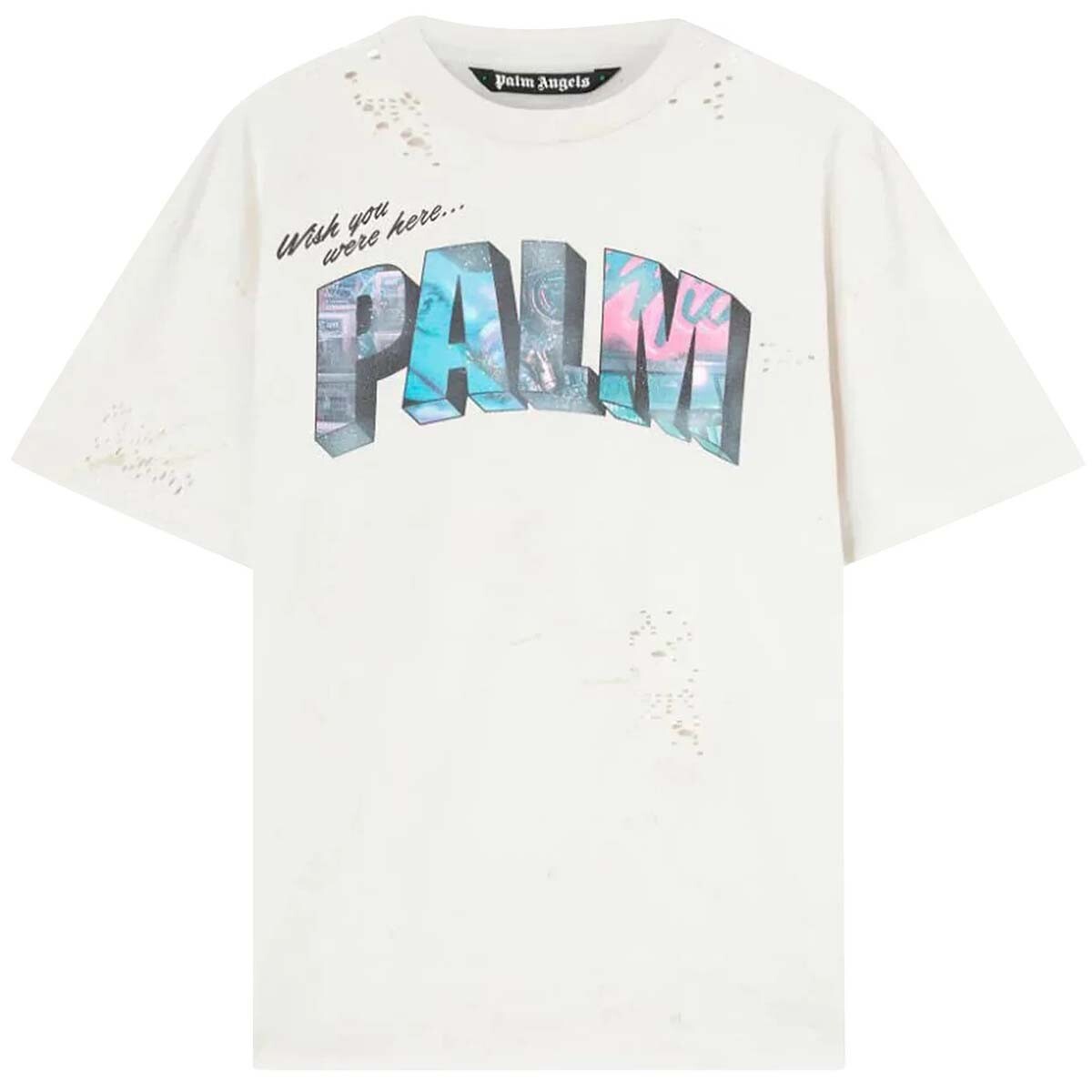 

Футболка Palm Angels Palm Sign Vintage, белый