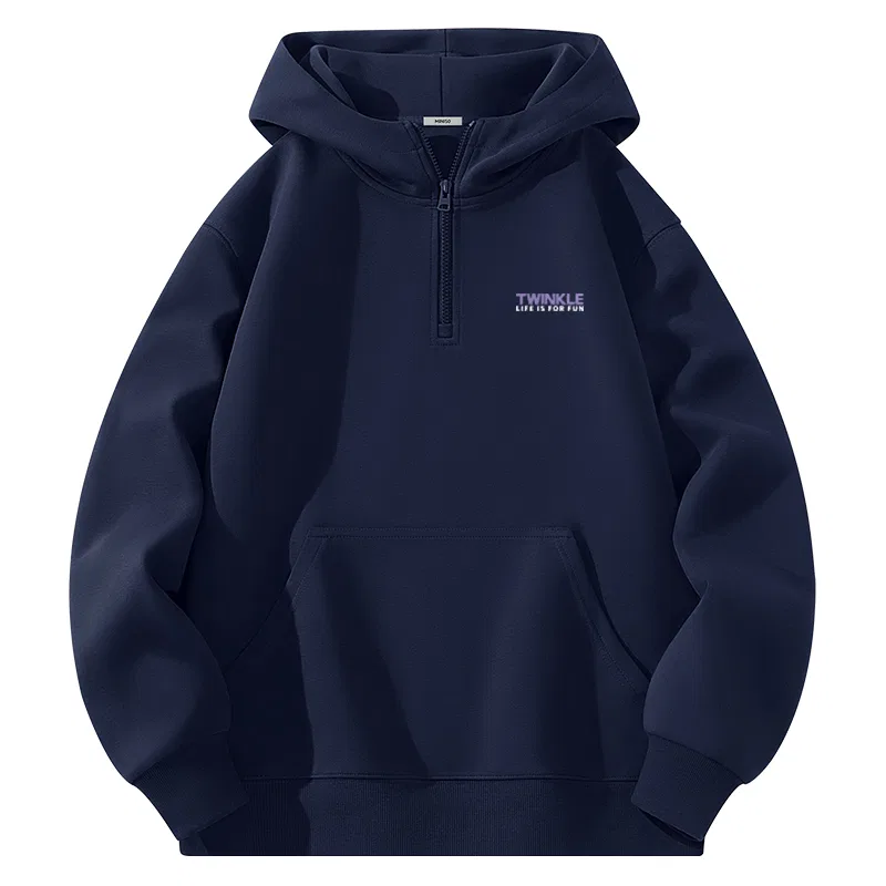 Детский худи на молнии с капюшоном MINISO, Navy Blue