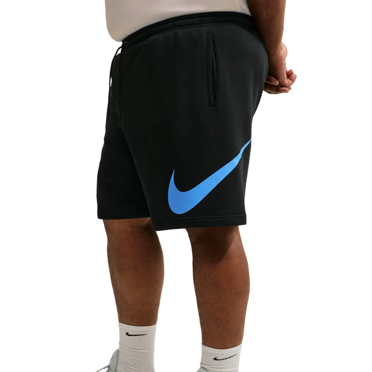Мужские шорты Solo Swoosh Nike, цвет Black/Black/Football Blue — фото 3