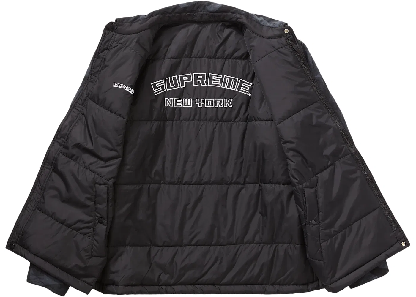 Мужская куртка утепленная с принтом Puffy Work Jacket Supreme, Black Tribal Camo — фото 3