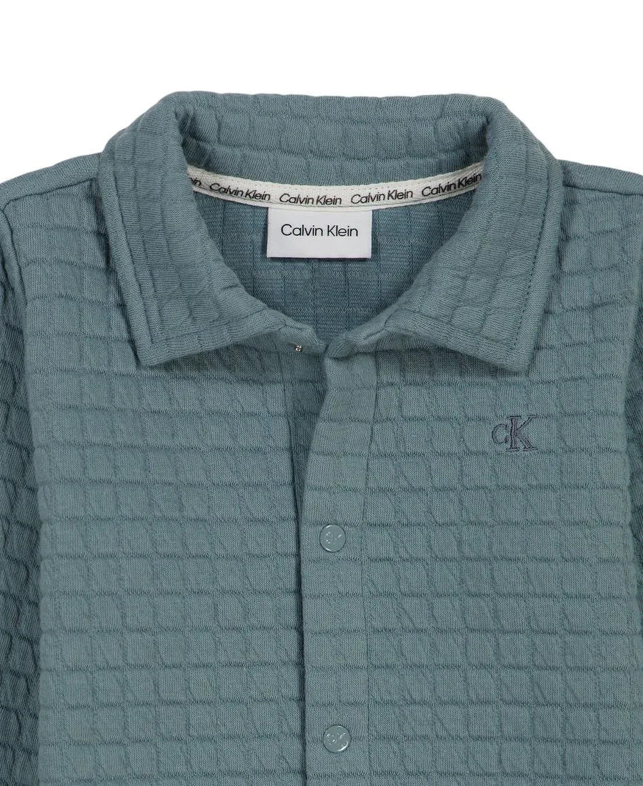 Комбинезон с длинным рукавом и отложным воротником Calvin Klein, Teal Green — фото 3