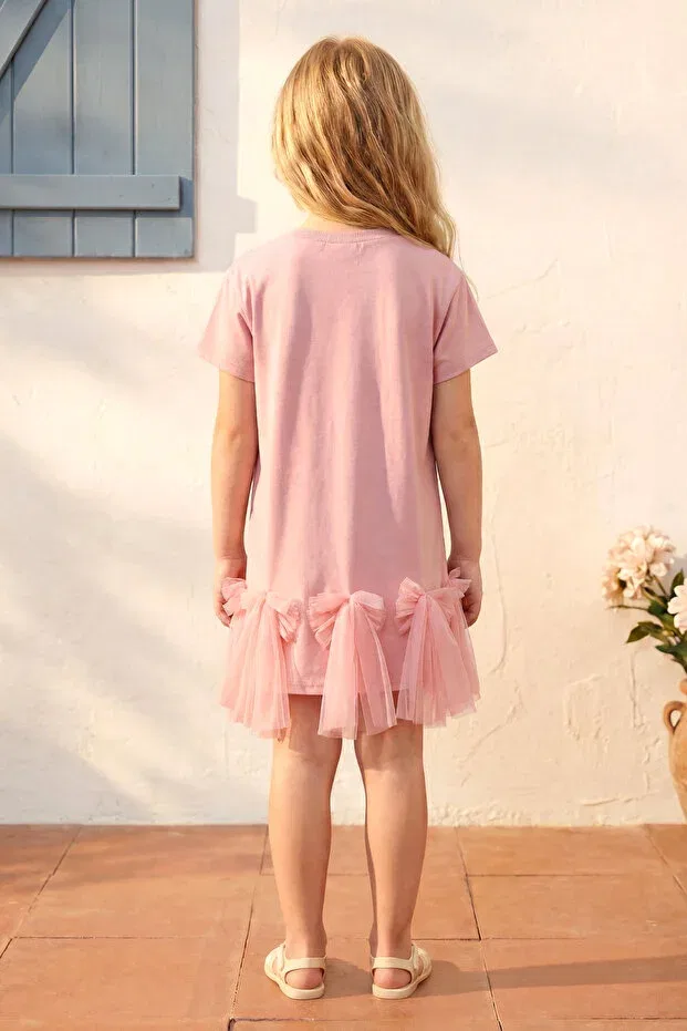 Детское платье для девочек с принтом Summer Dress Minipodyum, Comfy Pink — фото 2