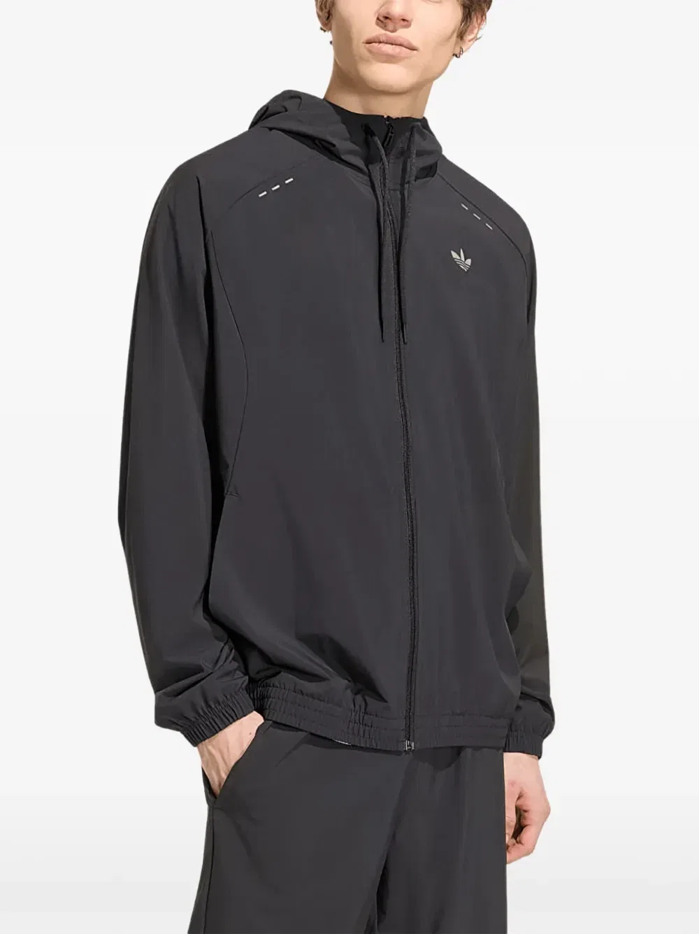 Толстовка на молнии Tech Trefoil Essentials Adidas, черный