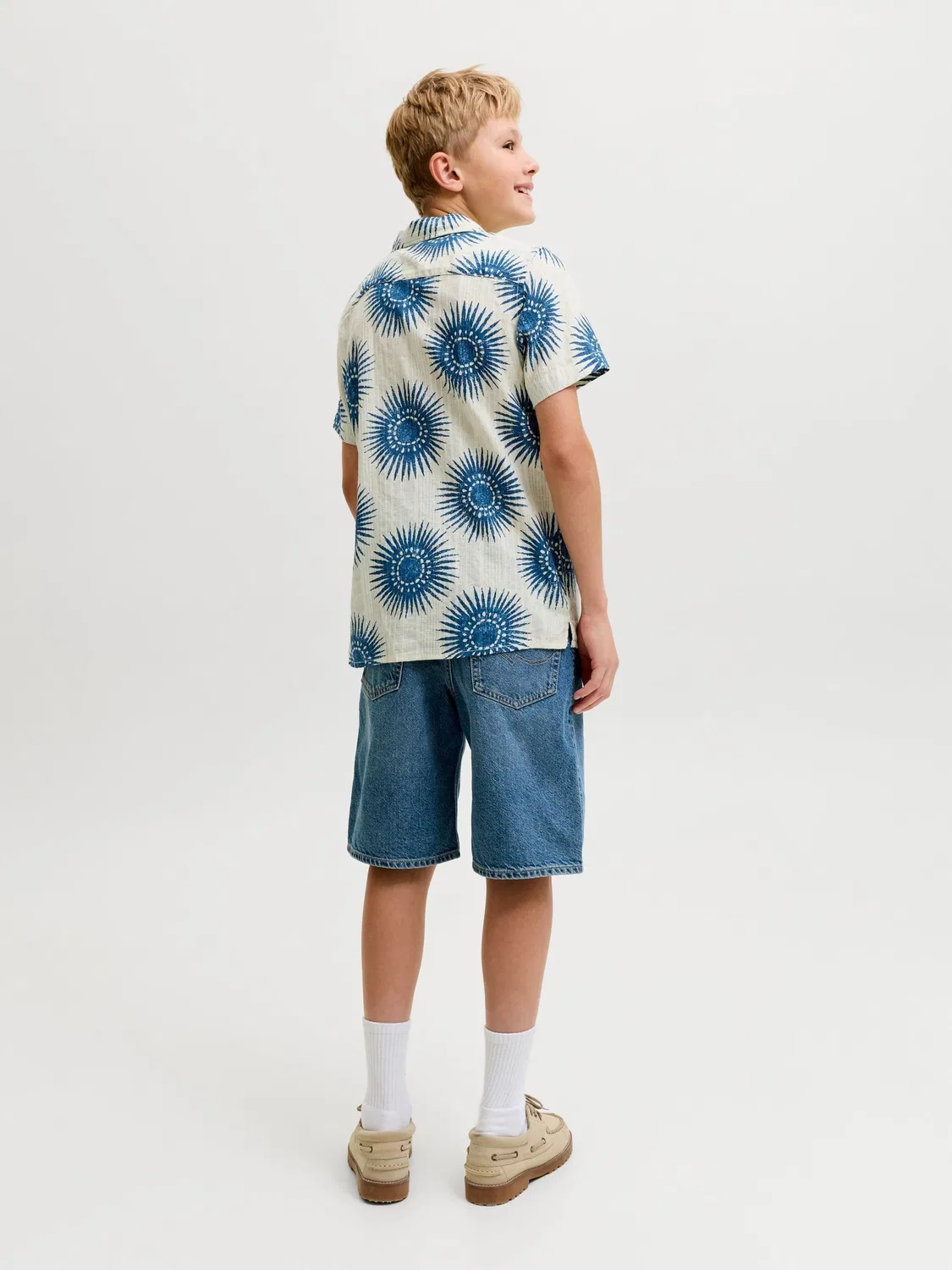 Рубашка курортная с принтом JACK & JONES JUNIOR, синий — фото 3