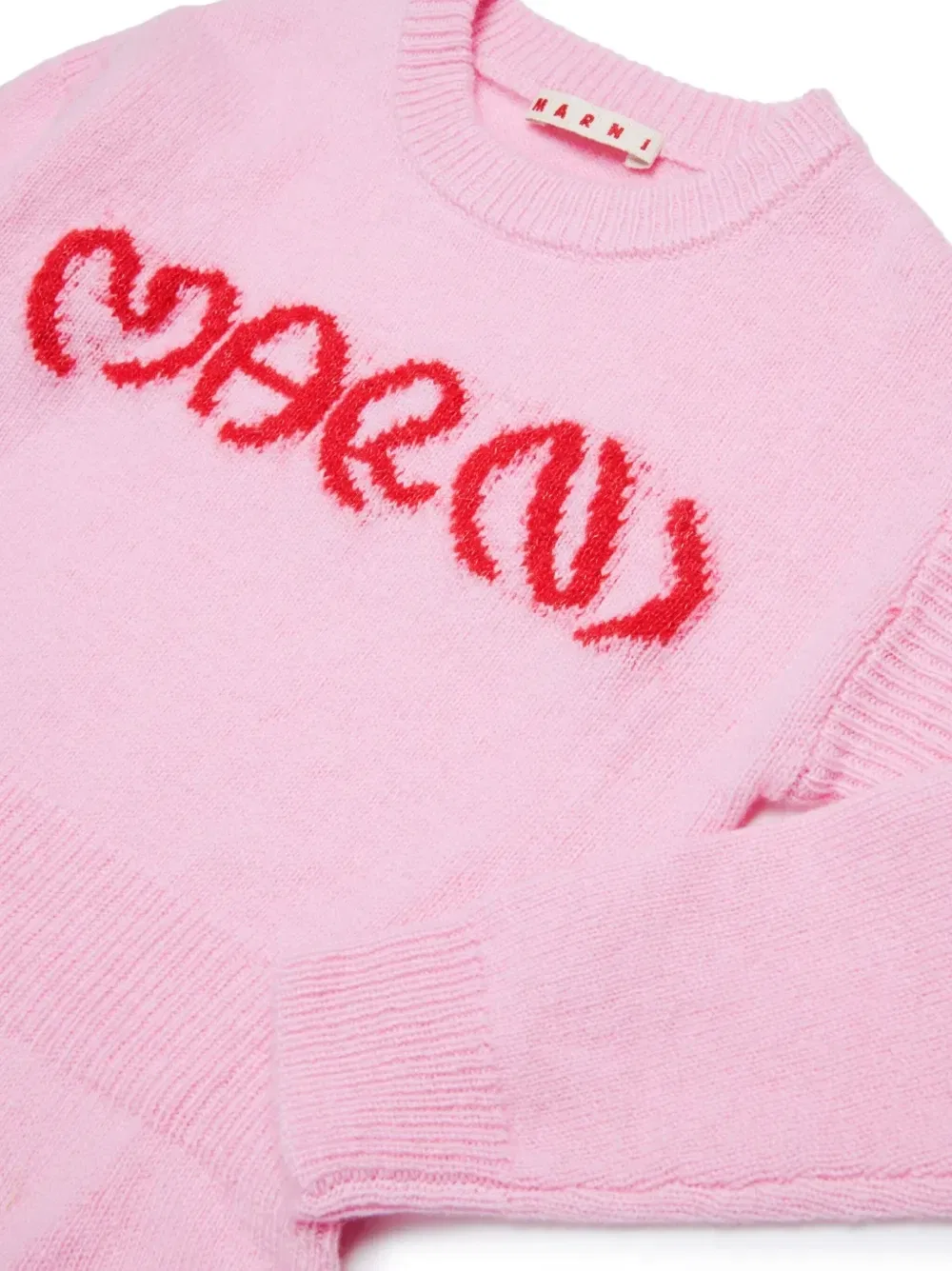 Платье миди с жаккардовым логотипом Marni Kids, розовый — фото 3