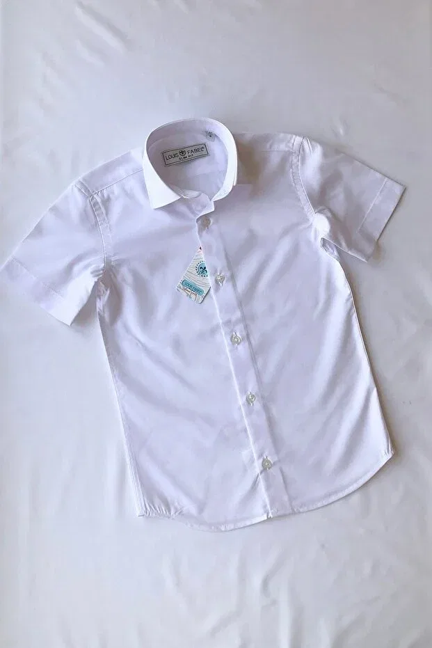Детская рубашка для мальчиков с коротким рукавом Louis Kids, White — фото 4