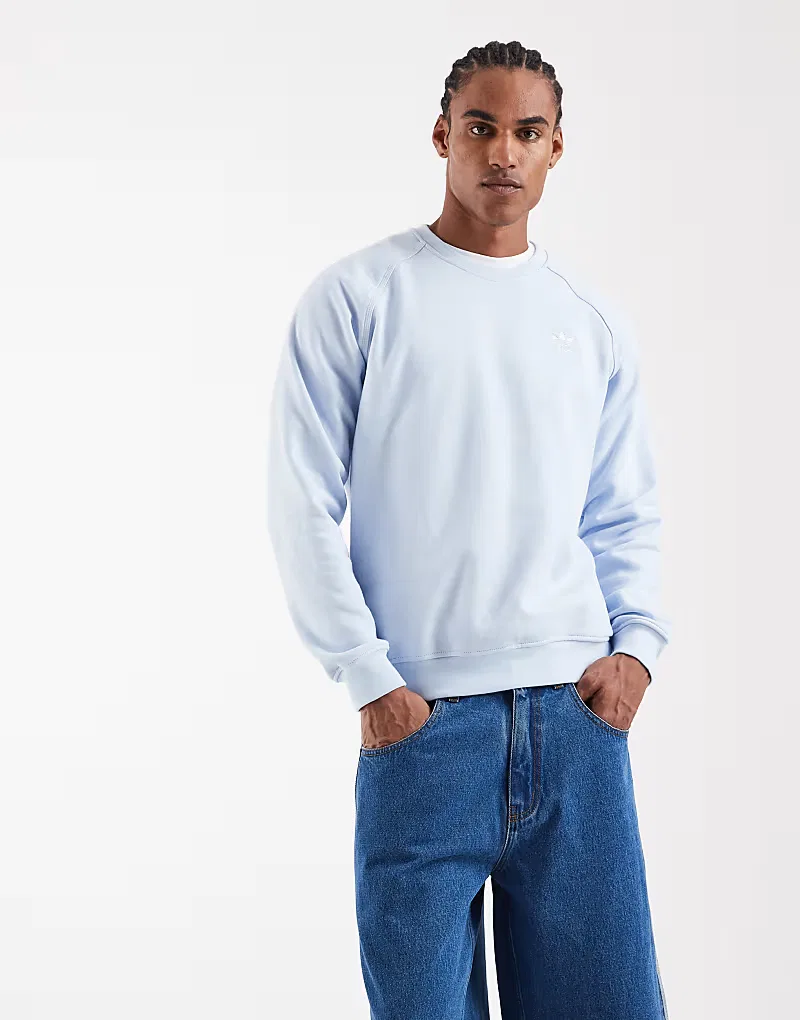Толстовка Adidas Originals Essential с круглым вырезом, светло-голубая