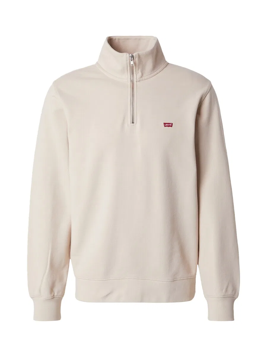Толстовка LEVI'S 'Original Housemark Quarter-Zip Pullover' кремового цвета