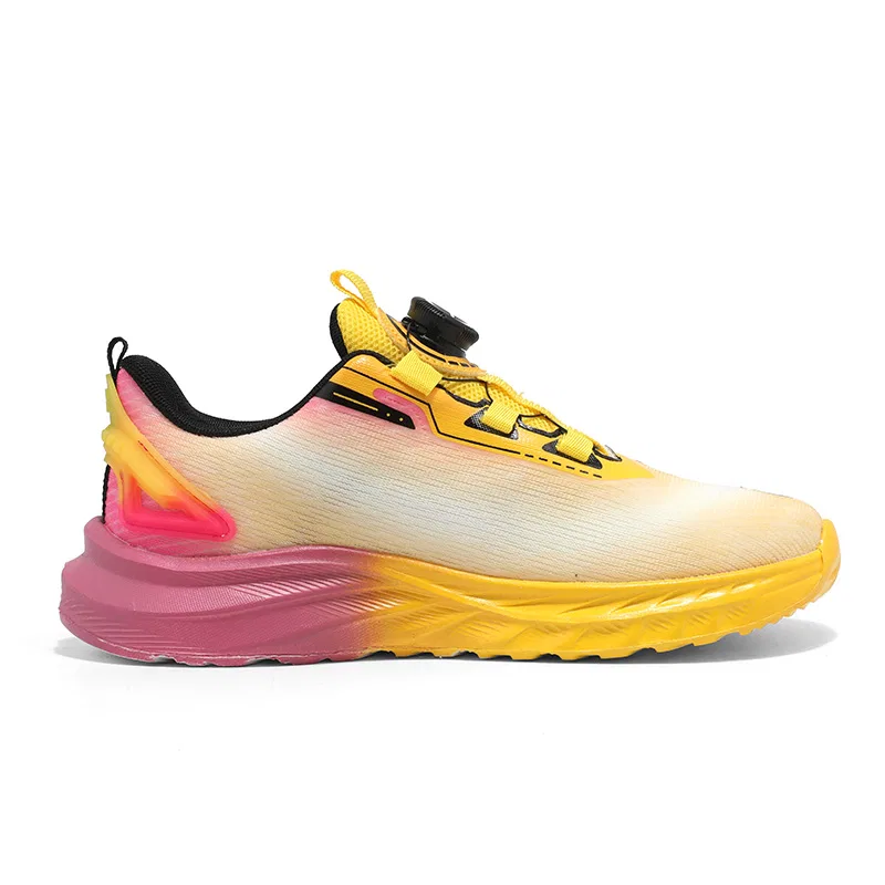 Детские кроссовки для бега из микрофибры WARRIOR, Yellow Rose Red Black — фото 3