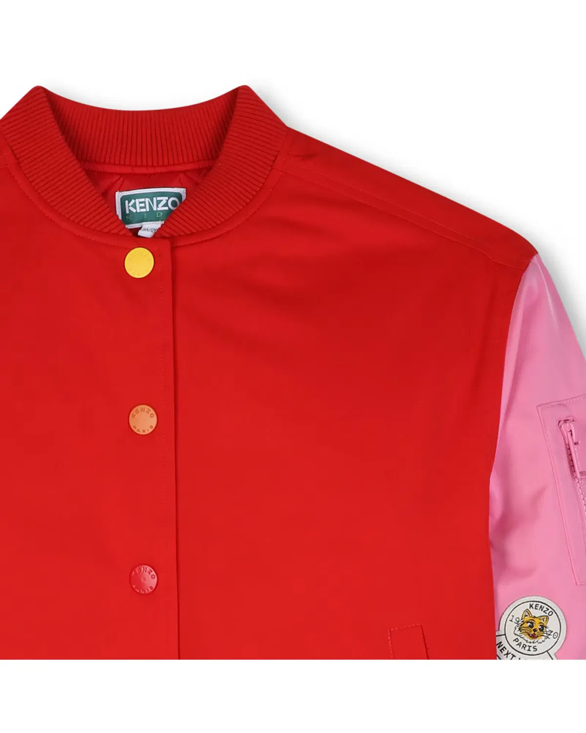 Детская куртка для девочек с принтом Kenzo Kids, Красный — фото 2