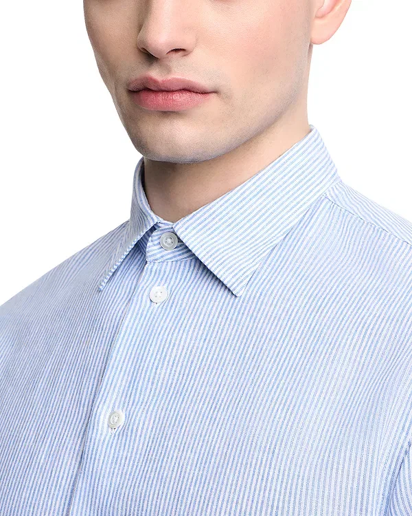 Мужская рубашка с длинным рукавом Emporio Armani, Light Blue Stripes — фото 3