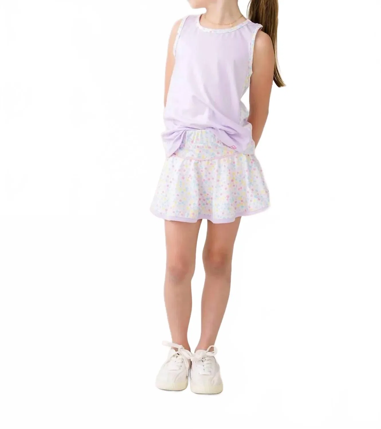 Детская майка без рукавов с цветочными деталями Drew Tank Lullaby Set, Petal Purple