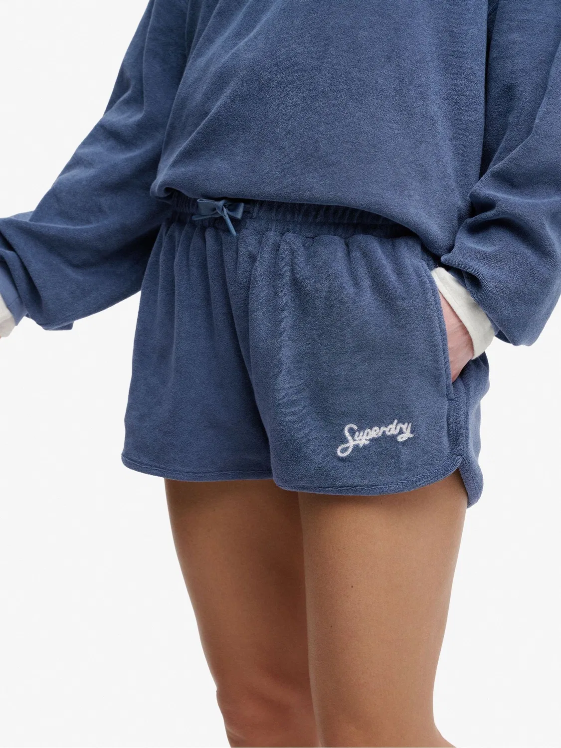Шорты, хлопковые, Heritage Terry Superdry, синий