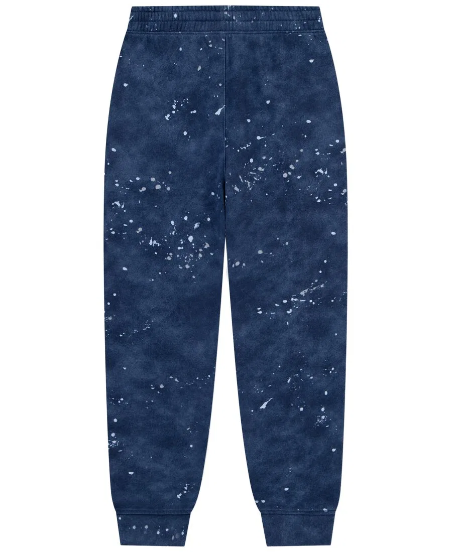 Детские джоггеры из футера с принтом красками Abercrombie Kids, Navy Paint Splatter — фото 2
