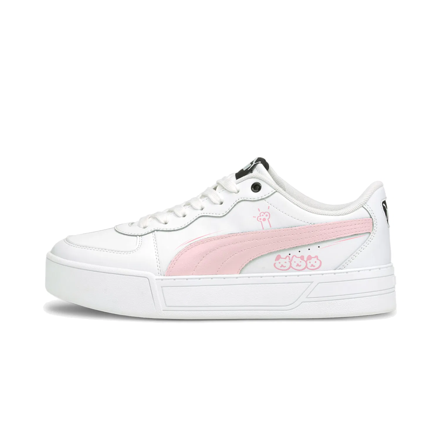 Детские кроссовки-скейтборд с принтом котика PUMA Skye, White