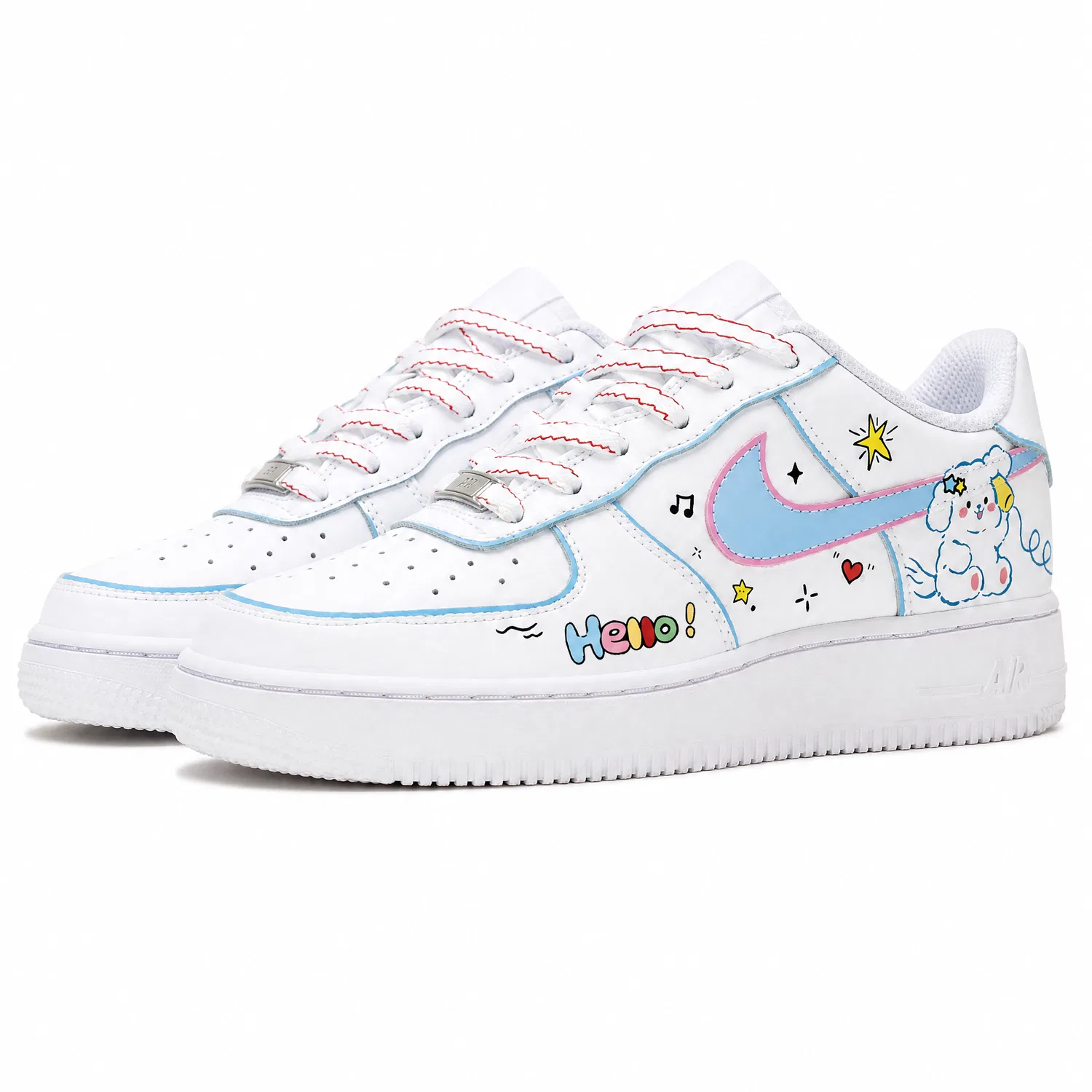 Детские кроссовки для скейтбординга с принтом Air Force 1, Nike, Pink White — фото 4