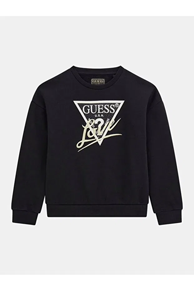 Детские свитшот для девочек на флисе Guess, Black