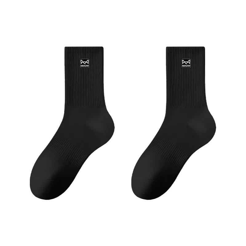 Детские носки-гольфы, комплект из 2 пар, черные, Knee-High, MIIOW