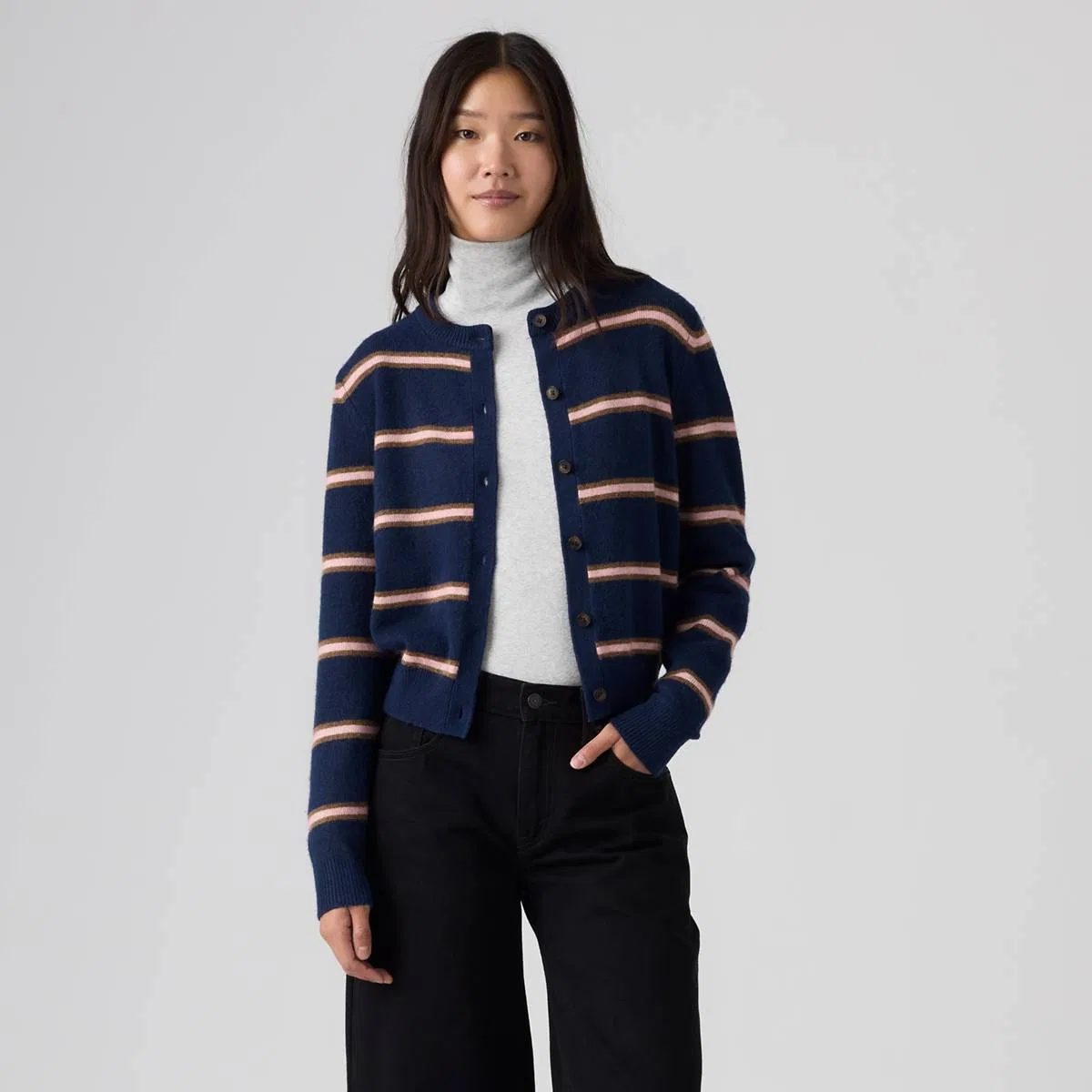 Кардиган Claire Levi's, Devin Stripe Navy Blazer - Blue — фото 3