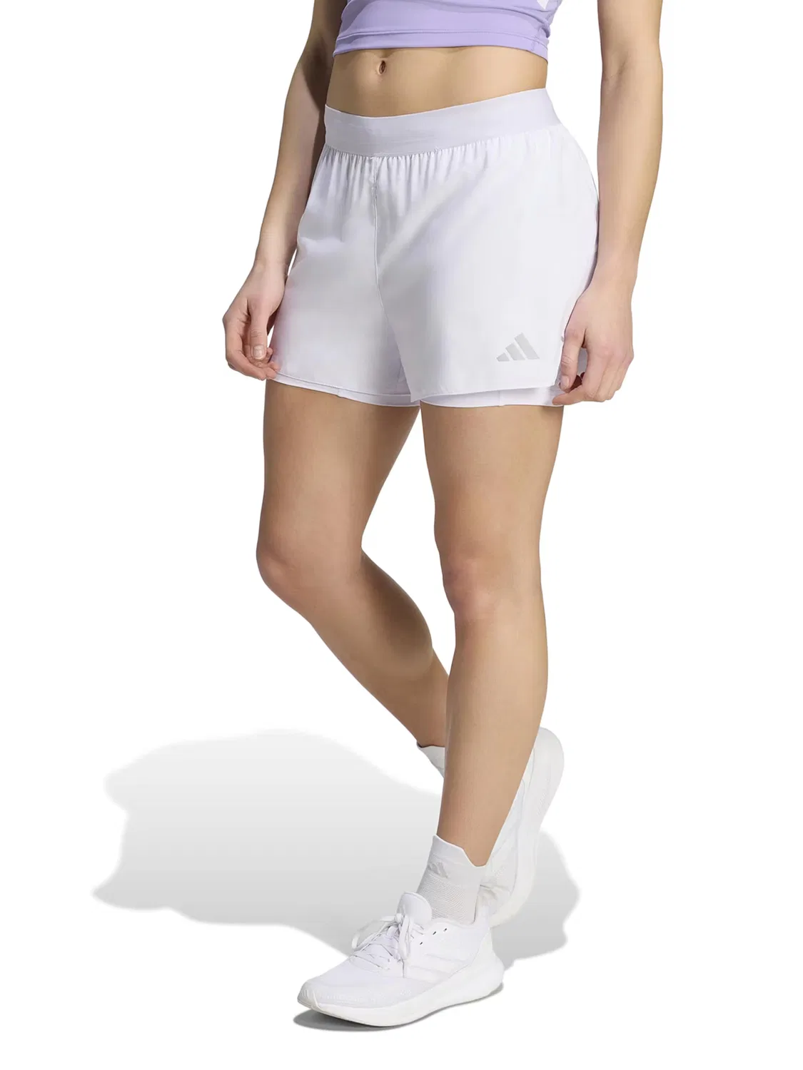 Спортивные шорты Adidas Performance Regular Workout Pants Ess пастельно-фиолетового цвета — фото 2