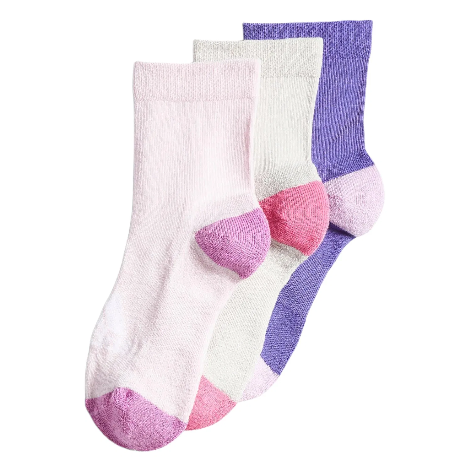 Детские носки 3 пары Adidas, Pink/White/Purple
